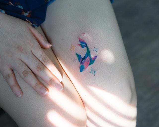 tattoo femenino para el muslo 66
