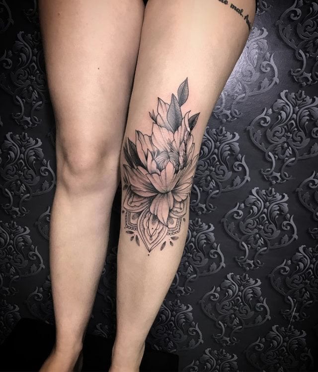 tattoo femenino para la rodilla 04
