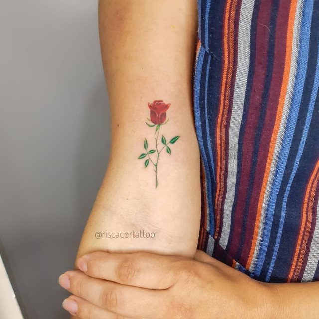 tattoo femenino pequeno rosa 11