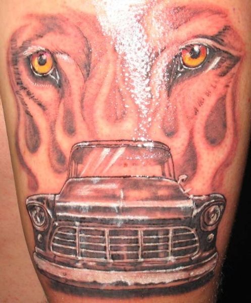 tatuaje coche 1007