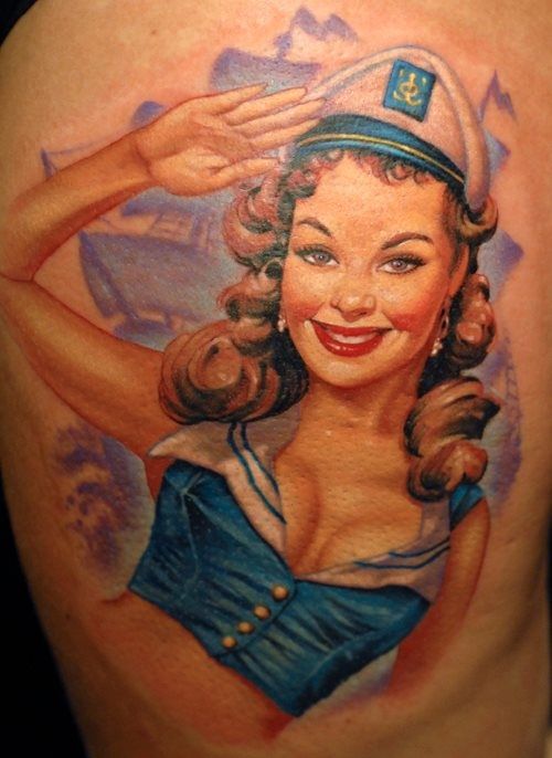 Pin Up Girl Tattoo 2