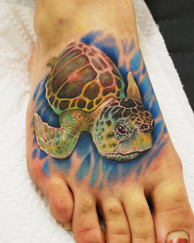 ¿Qué simboliza una tortuga en un tatuaje?