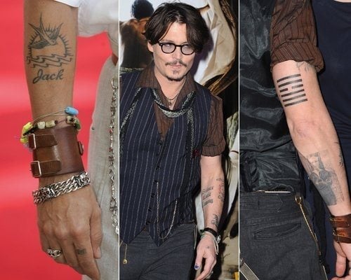 El actor Jhonny Depp porta curiosos tatuajes que van acorde con su personalidad