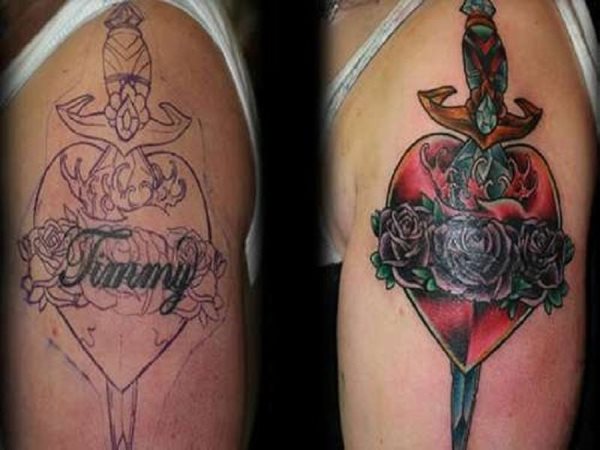 Parece ser que el motivo de esta persona para hacer un tatuaje de este tamao era tapar un primer tatuaje con la palabra Jimmy