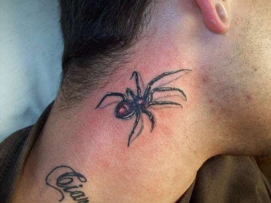 Así empezó Spiderman y acabó saltando de un edificio a otro, pero estamos convencidos que el tatuaje de araña que recorre por el cuello de este chico no terminará haciéndole que de sus muñecas salga telaraña