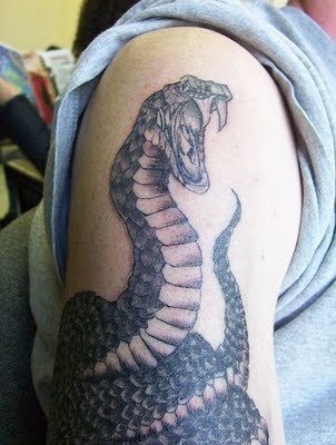 Otro tatuaje de serpiente sobre el brazo es el que nos muestra esta fotografía