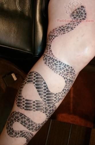 Precioso tatuaje de una serpiente sobre la pierna, en este caso creemos que es tan bonito porque se han conseguido unos trazos y dibujos espectaculares que conforman el relleno de la serpiente, nos encanta y creemos que ese relleno quedaría igual de bien en ese tattoo o en cualquier otro tatuaje, simplemente espectacular el relleno