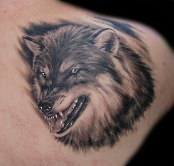 Muy realista el pelaje de este animal tatuado en la espalda