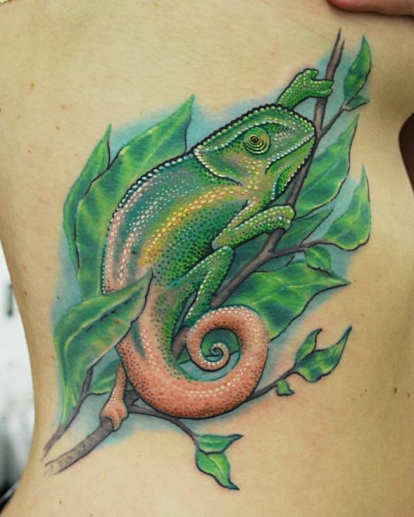 Los colibrs y los camaleones son animales muy coloridos y una gran opcin para utilizar como diseo para los tatuajes de esta seccin