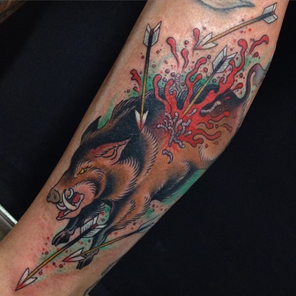 tatuaje caza cazador 379