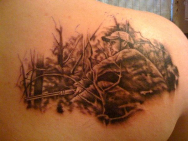 tatuaje caza cazador 427