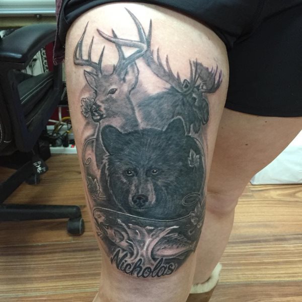 tatuaje caza cazador 557