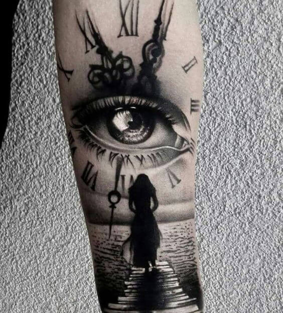 tatuaje reloj 223