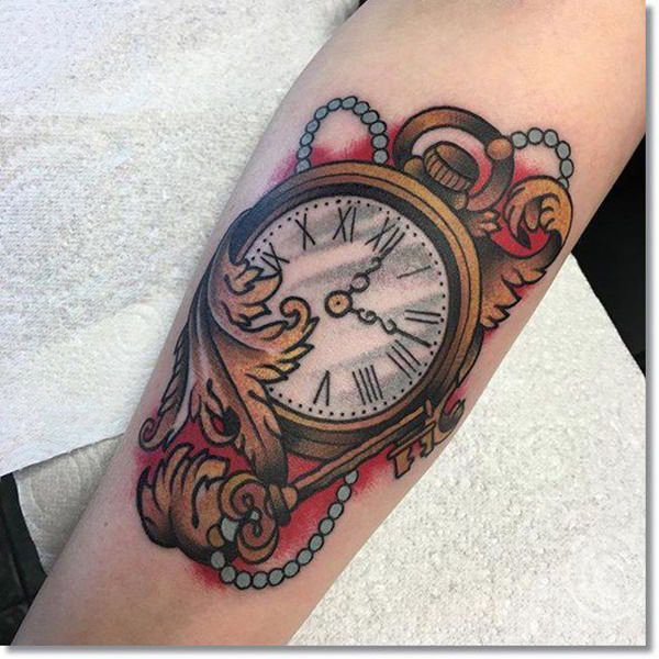 tatuaje reloj de bolsillo 143