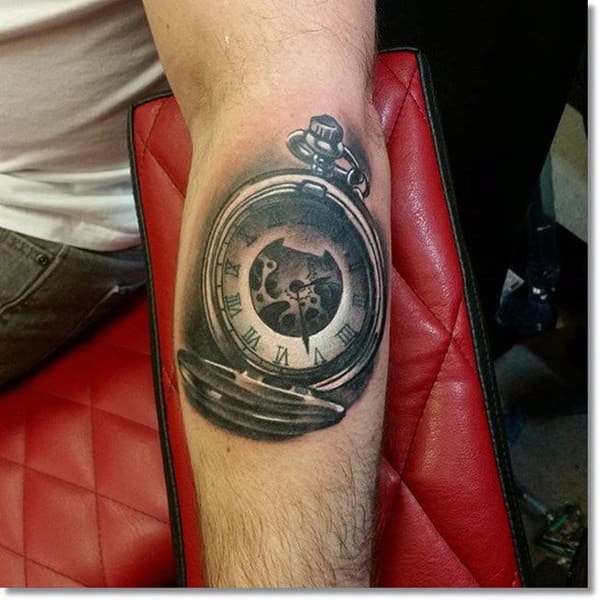 tatuaje reloj de bolsillo 159