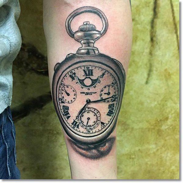 tatuaje reloj de bolsillo 167