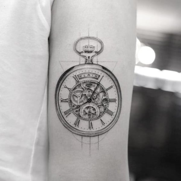 tatuaje reloj de bolsillo 291