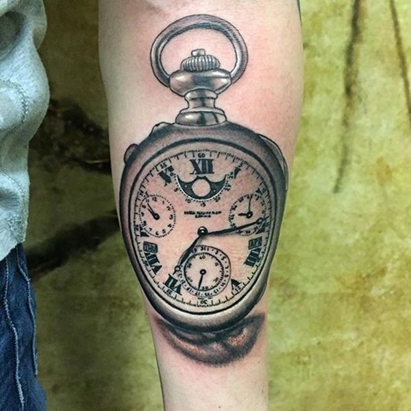 tatuaje reloj de bolsillo 497