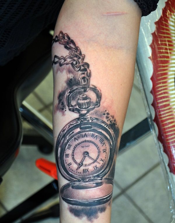 tatuaje reloj de bolsillo 557