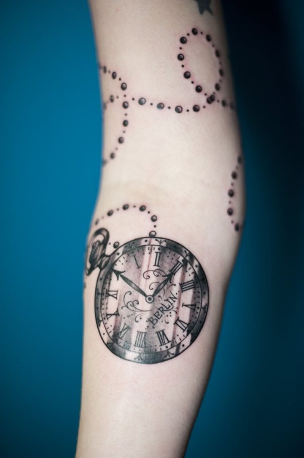 tatuaje reloj de bolsillo 585