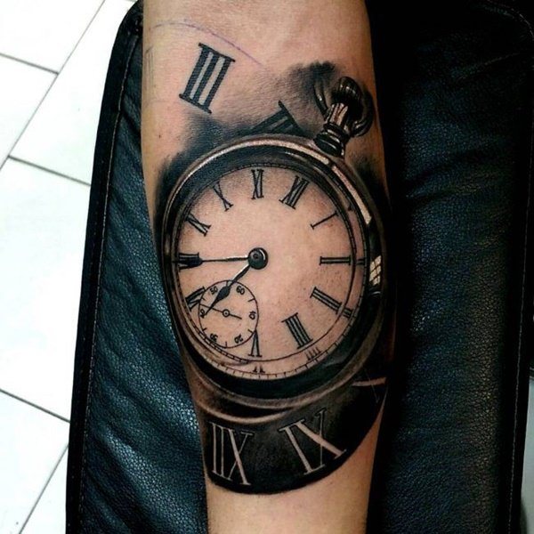 tatuaje reloj de bolsillo 59