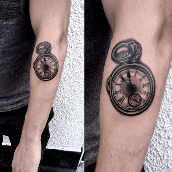 tatuaje reloj de bolsillo 63