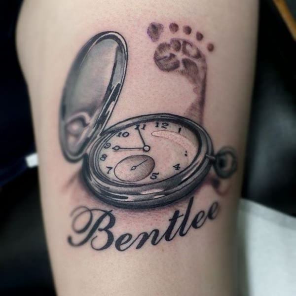 tatuaje reloj de bolsillo 87