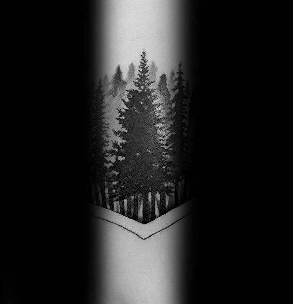 tatuaje arbol de lineas para hombre 10