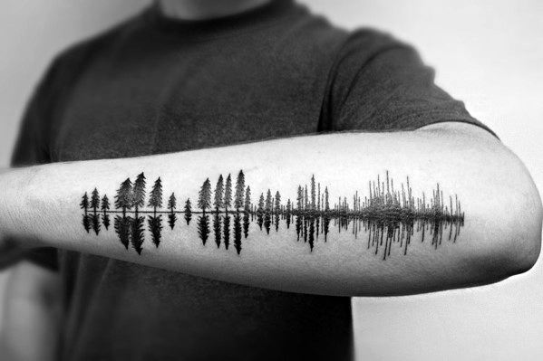 tatuaje arbol de lineas para hombre 22