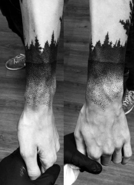 tatuaje arbol de lineas para hombre 23