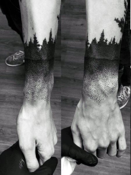 tatuaje arbol de lineas para hombre 24