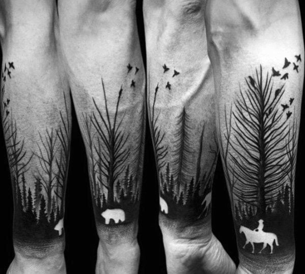 tatuaje arbol de lineas para hombre 30