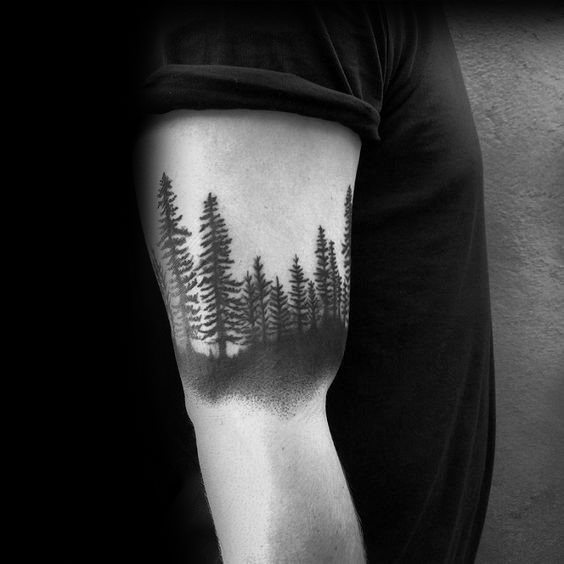 tatuaje arbol de lineas para hombre 33