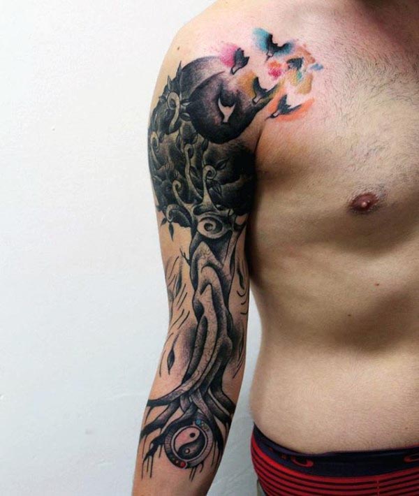 tatuaje arbol vida para hombre 21