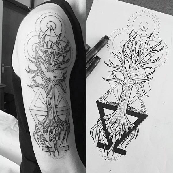 tatuaje arbol vida para hombre 55