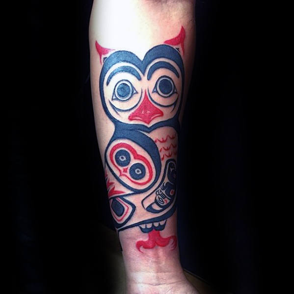 tatuaje buho tribal para hombre 26
