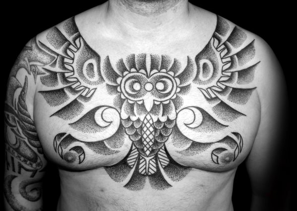 tatuaje buho tribal para hombre 30