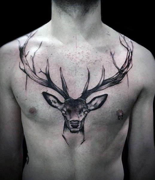 tatuaje ciervo para hombre 03