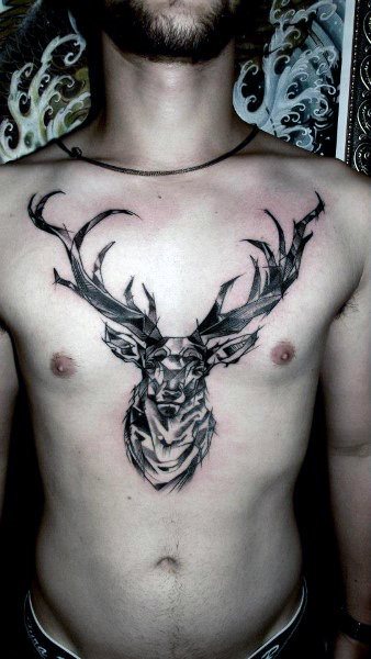 tatuaje ciervo para hombre 16