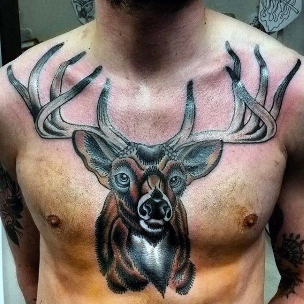 tatuaje ciervo para hombre 54