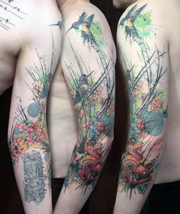 tatuaje colibri para hombre 02