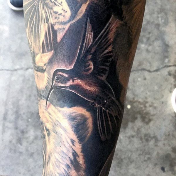 tatuaje colibri para hombre 10