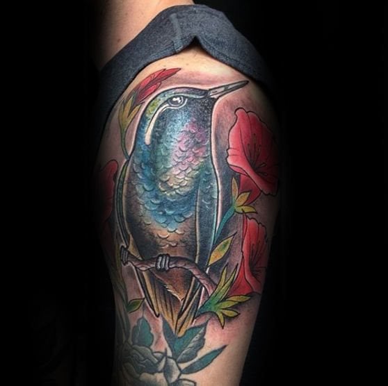 tatuaje colibri para hombre 12