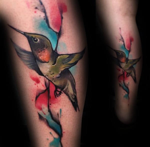 tatuaje colibri para hombre 38