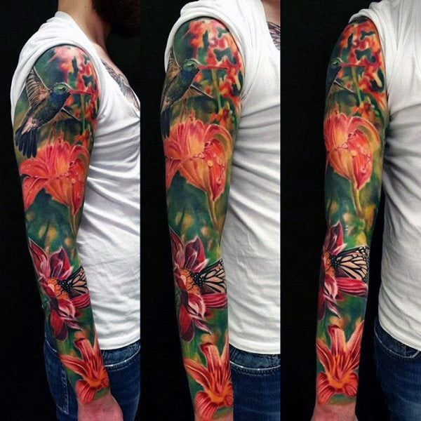 tatuaje colibri para hombre 53