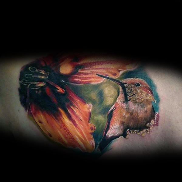 tatuaje colibri para hombre 54