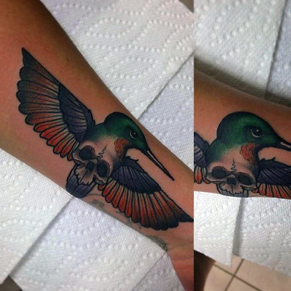 tatuaje colibri para hombre 66