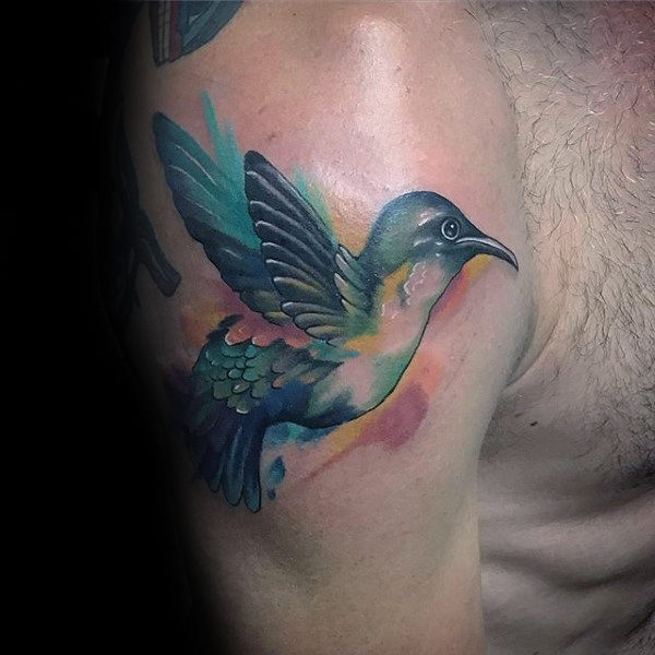 tatuaje colibri para hombre 76