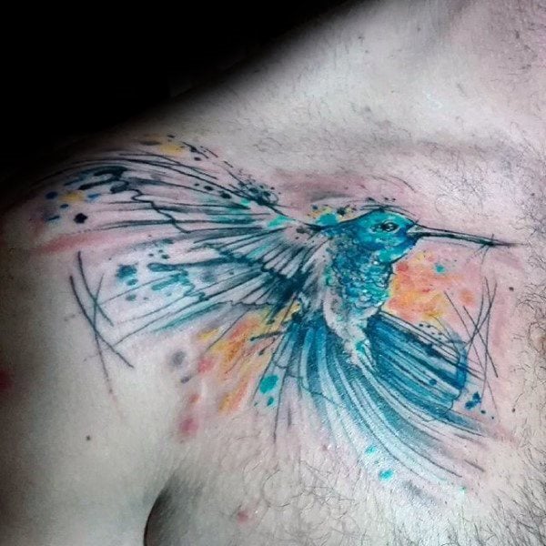 tatuaje colibri para hombre 79