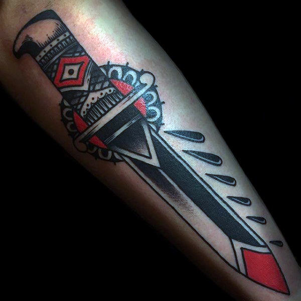 tatuaje daga para hombre 42